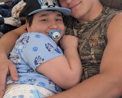 Cuddling with Daddy my dream kind of man country man.