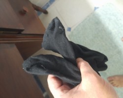 Stinky girl socks after playing golf