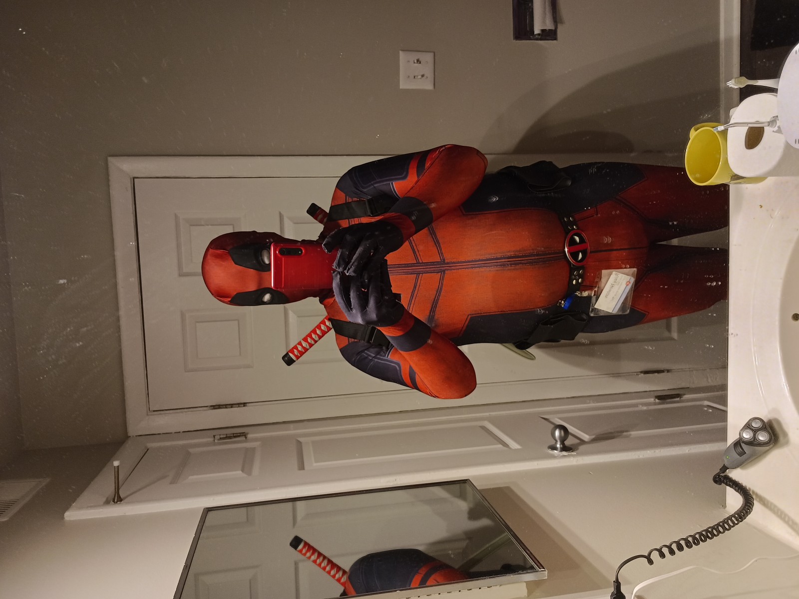 <p>Me in my Deadpool costume and diaper</p>