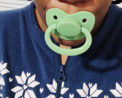 Green is my favorite color, so of course I have a green binky