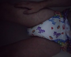 Soggy unicorn nappy