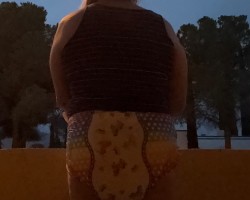 Enjoying my morning in just a diaper