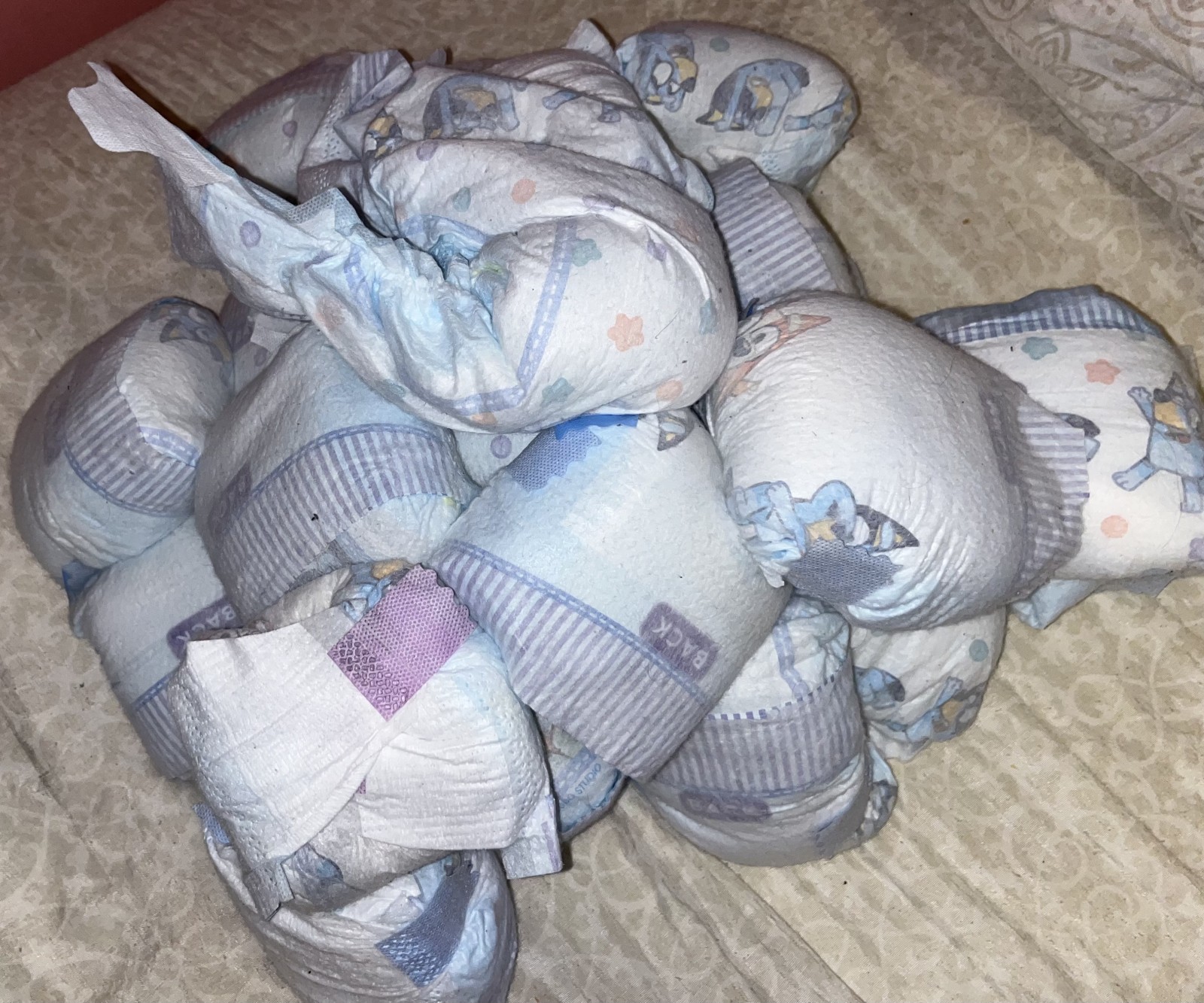 <p>Diapers are stacking up again. Ugh.</p>