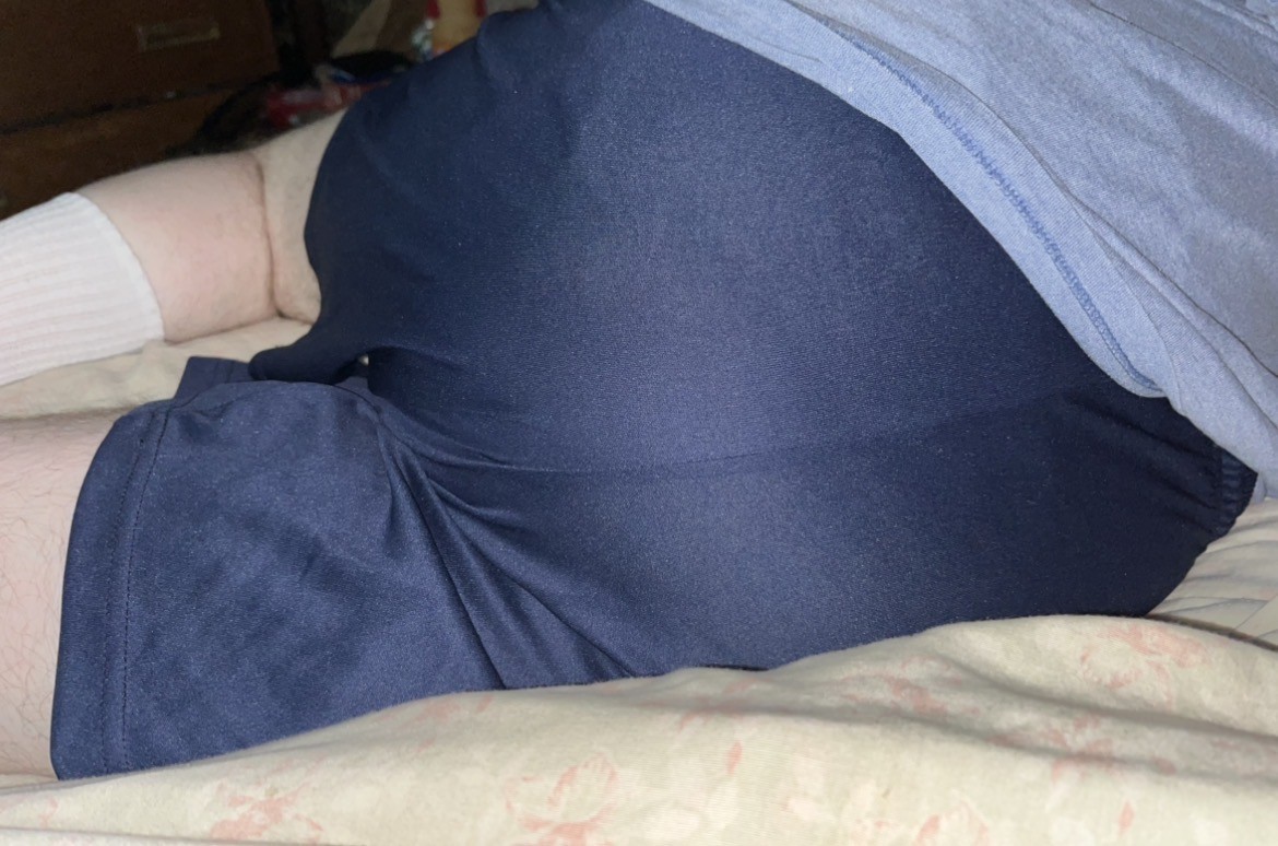 <p>Before I got my diaper changed. Yes it’s a full one too.</p>