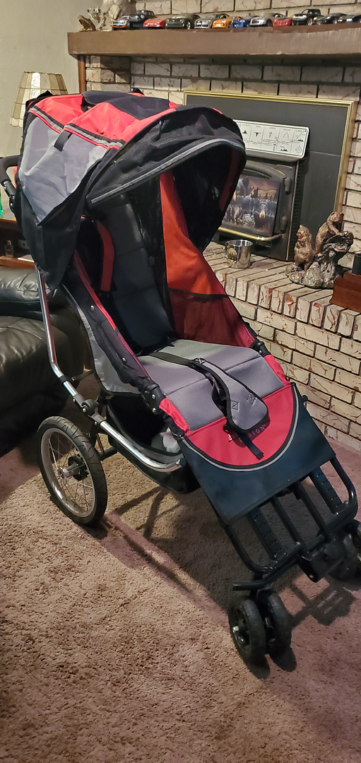 <p>My stroller.</p>