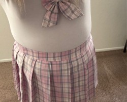 A new onsie and skirt outfit, complete with pigtails, mega diaper and booster.  I love being a diapered little gurl