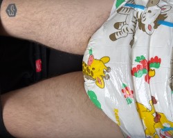 Wearing a rearz safari size S because i can still fit in baby diapers