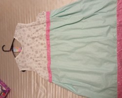 Another picture of the Sparkling Snowflake dress. I love how the trimming turned out.