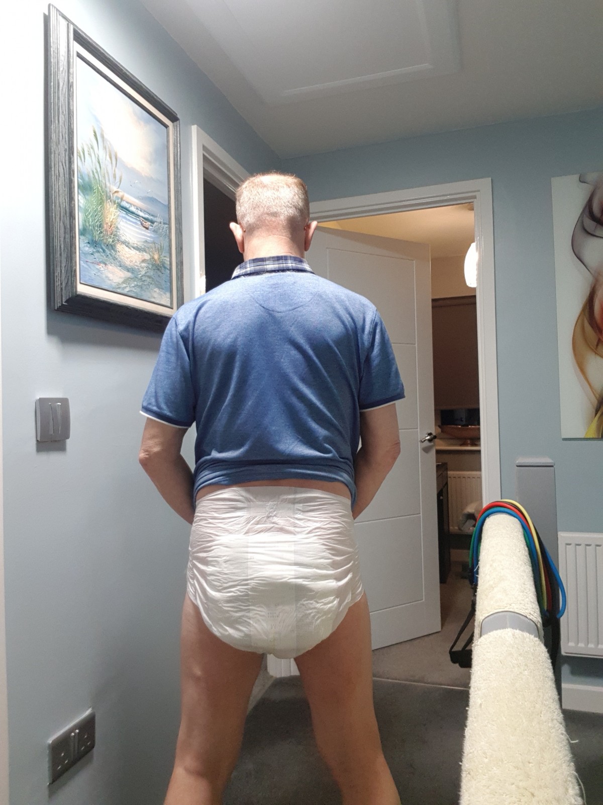 <p>Rear view of me in my Tena Maxi nappy</p>