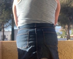 My diaper was so wet it caused my plastic panties to peek out from under my miniskirt.
