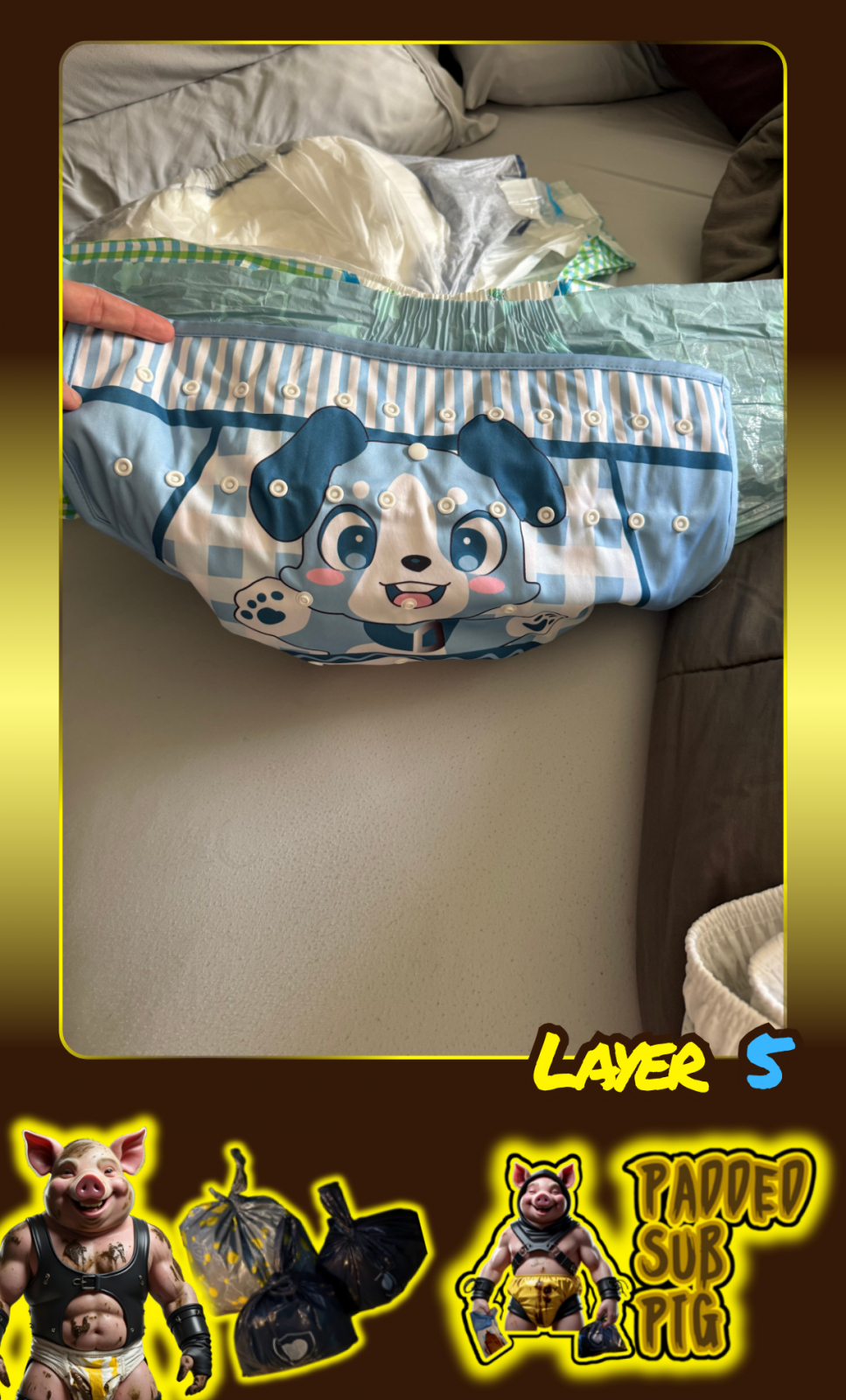 <p>Layer 5 - Little Blue Pamp Cover<br/>(Washed Between Pamps)</p>