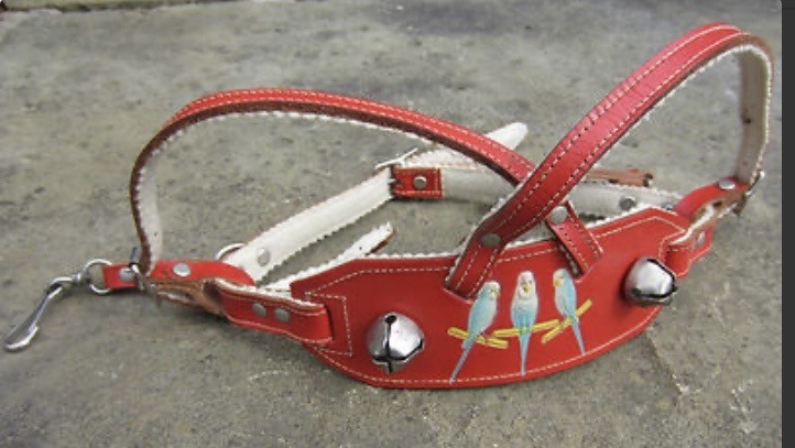 <p>Vintage jingle bell pram reins</p>