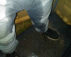 Told to wet myself in a public port-a-toilet.