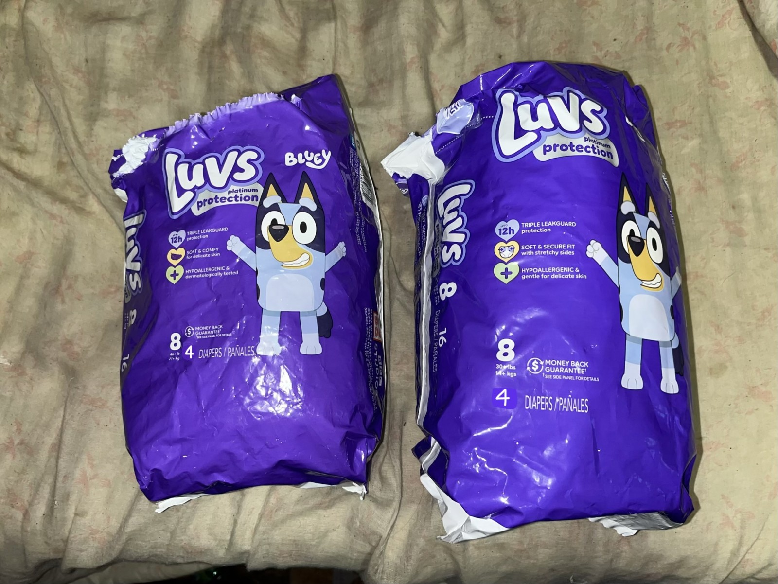 <p>I had to buy more diapers because there are only 4 diapers to a pack.</p>