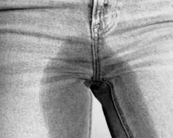 Jackie left it too long and wet herself.  Back in nappies, I think.