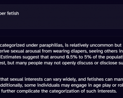 How common is a diaper fetish according to ChatGPT