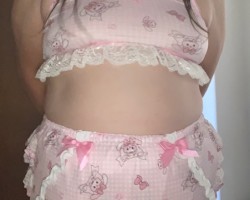 My latest set of matching Lingerie.  I makes me big and little at the same time.