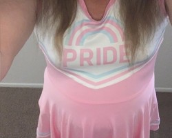 Yes, I'm proud to be a trans little diapered gurl wearing pigtails and a short dress while diapered.