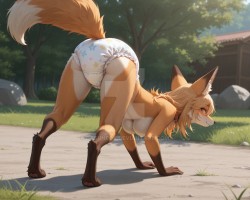 This is how you use AI tools properly to touch up any images! No one should be posting anything dodgy, this counts as Furry art! There are no real animals depicted here or any minors! Go away with generating that shite!