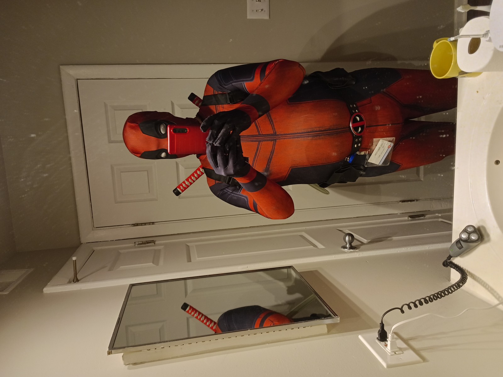 <p>Me in my Deadpool costume and diaper</p>