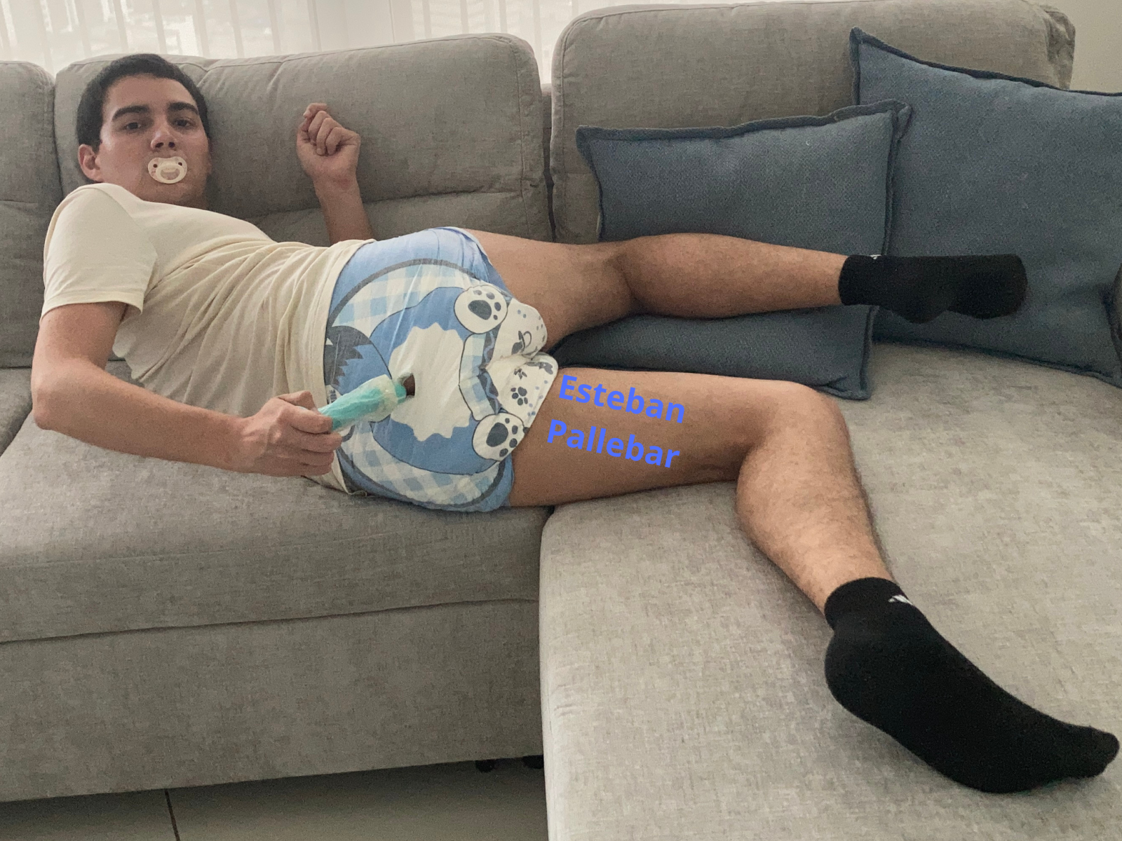 <p>Is that right, Mommy? Pushing it in and out hard?</p>