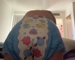 Love wearing my Little Monster diapers.  Now I want to be a Monster in bed with Daddy