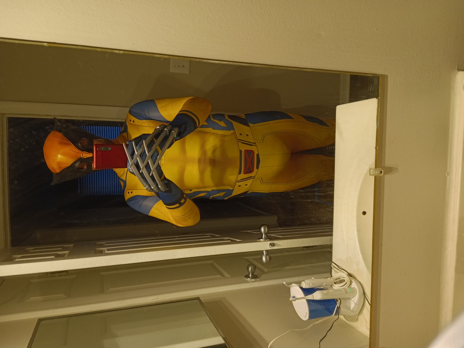 <p>Me in my wolverine costume and soaked diaper</p>