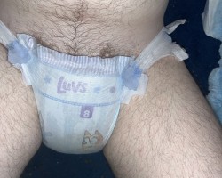 About to get a huge waterlogged diaper changed so I can get right back in the water.