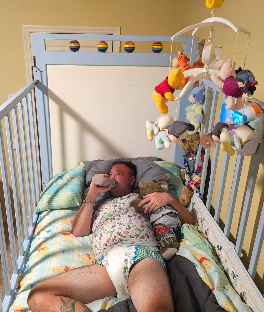 <p>Being put down for night nights</p>