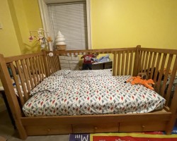 Adult size crib with removable side rails