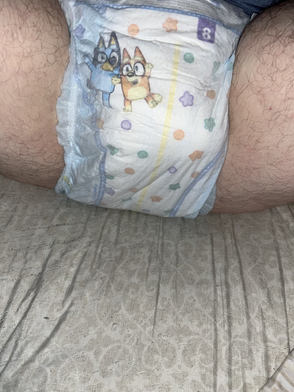 <p>A dry diaper for bedtime. Let’s see if it stays dry or not.</p>